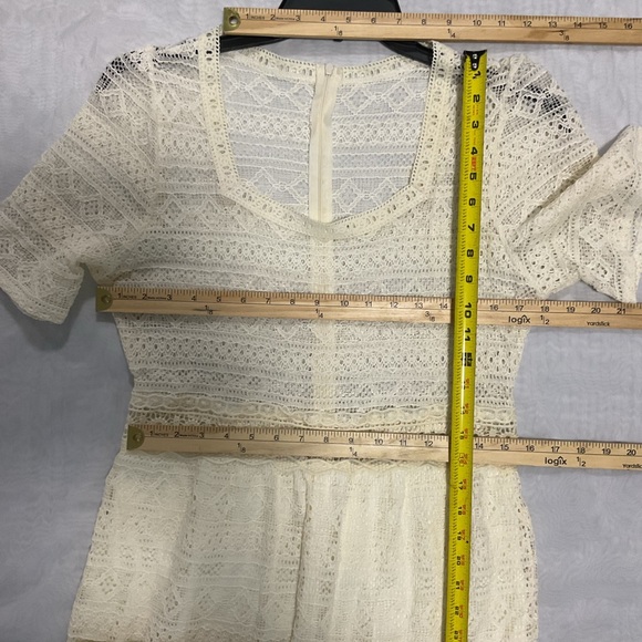 NWT Korean Soft Girl Square Collar ALine Midi Summer Lace Embroidery Party Dress - Picture 8 of 11